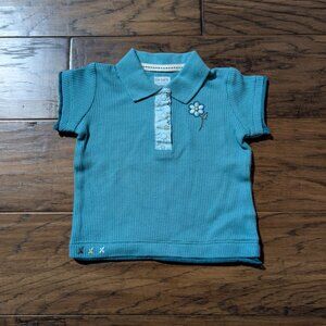 Carter's waffle polo shirt turquoise size 3 months